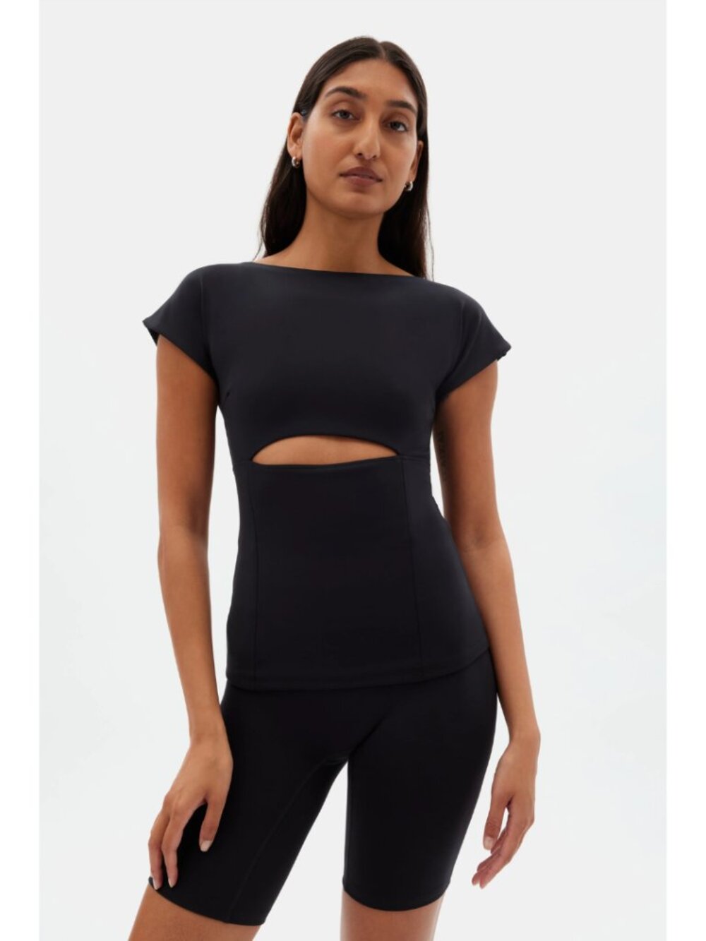 Girlfriend Collective Black Bea Baby Tee NWT Size Large Sporty Athletic Neutral